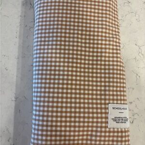 Schoolhouse Brown and White Gingham Shower Curtain